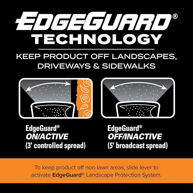 Scotts Turf Builder EdgeGuard DLX Broadcast Spreader for Seed, Fertilizer, Salt, Ice Melt, Holds up to 15,000 sq.ft. Product