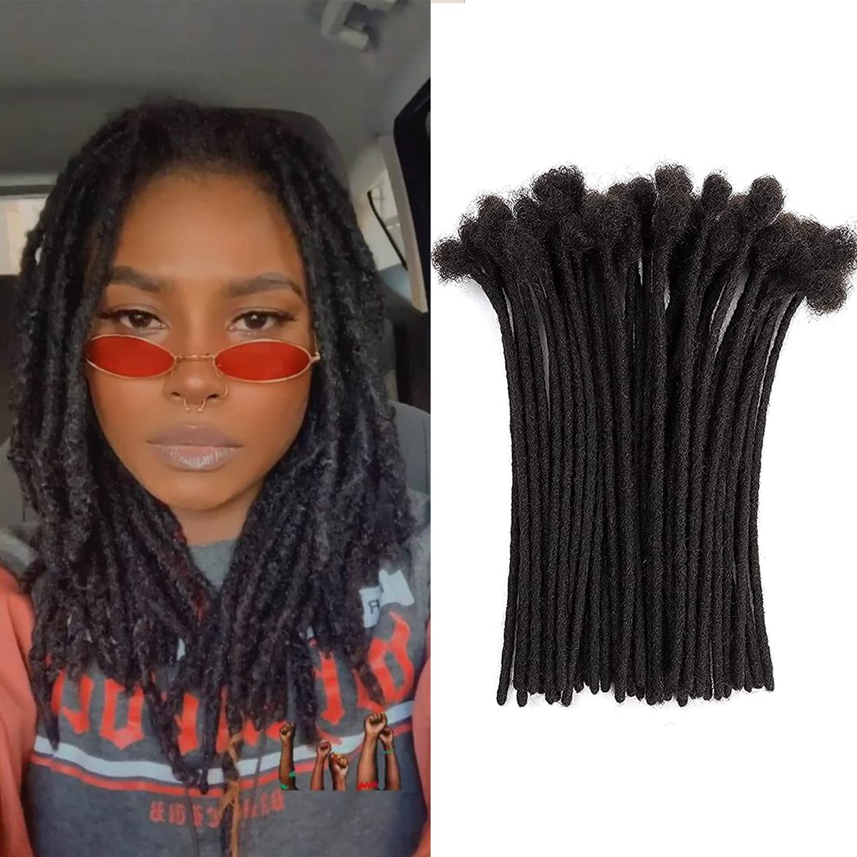 12Inch 30 Strands Loc Extensions Huamn Hair 0.4Cm Width For Women/Men Can Be Dyed Bleached Curled Full Handmade Permanent Dreadl