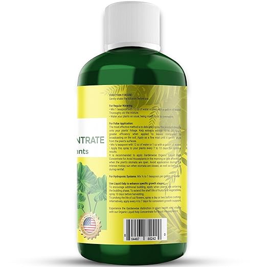 Organic Premium Seaweed Fertilizer - Liquid Kelp Plant Food for Aroid Houseplants: Monstera, Philodendron, Pothos, ZZ Plant, Dieffenbachia, Alocasia, Caladium (8 OZ)