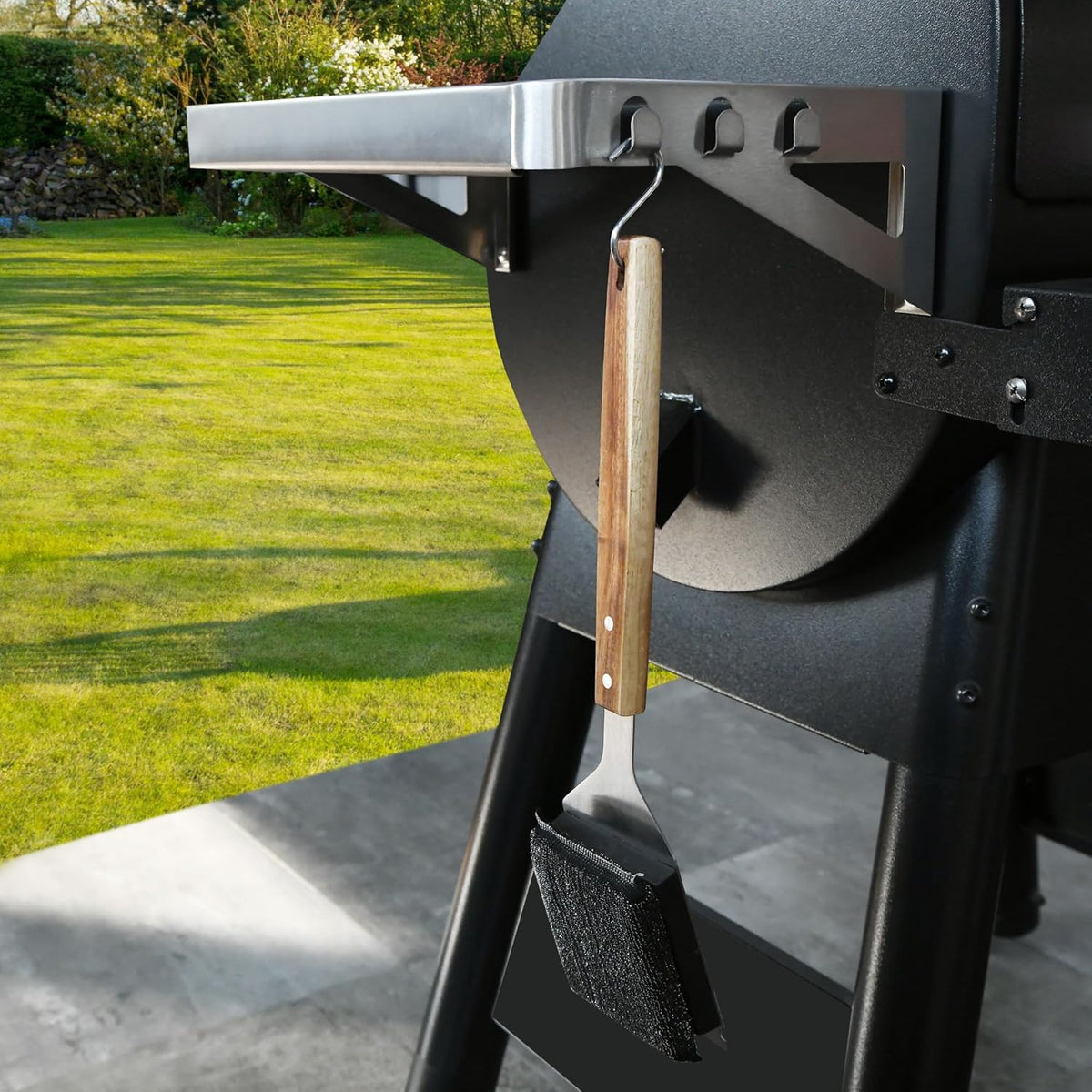 Bristle-Free BBQ Grill Brush & Scraper - Heavy Duty Barbecue Cleaner with Extended Handle