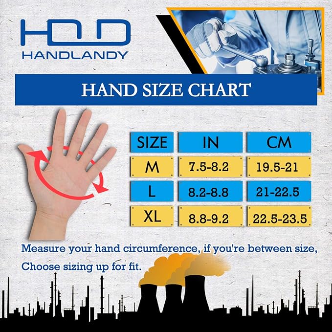 HANDLANDY Leather Work Gloves for Men & Women, Reinforced Durable Garden Gloves, Cowhide Working Glove for Gardening