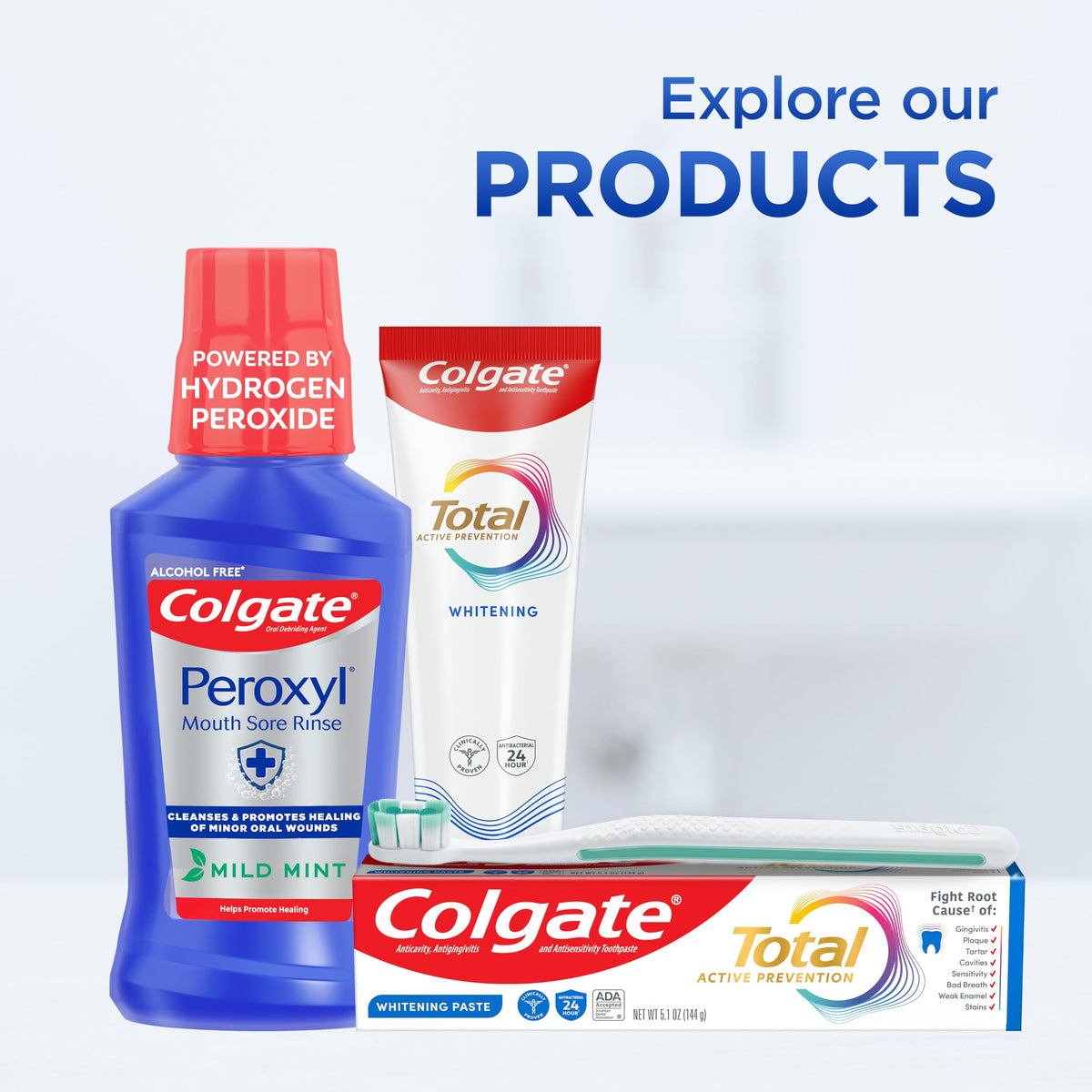 Colgate Peroxyl Antiseptic Mouth Sore Rinse, Alcohol Free, Mint, 16.9 fl oz