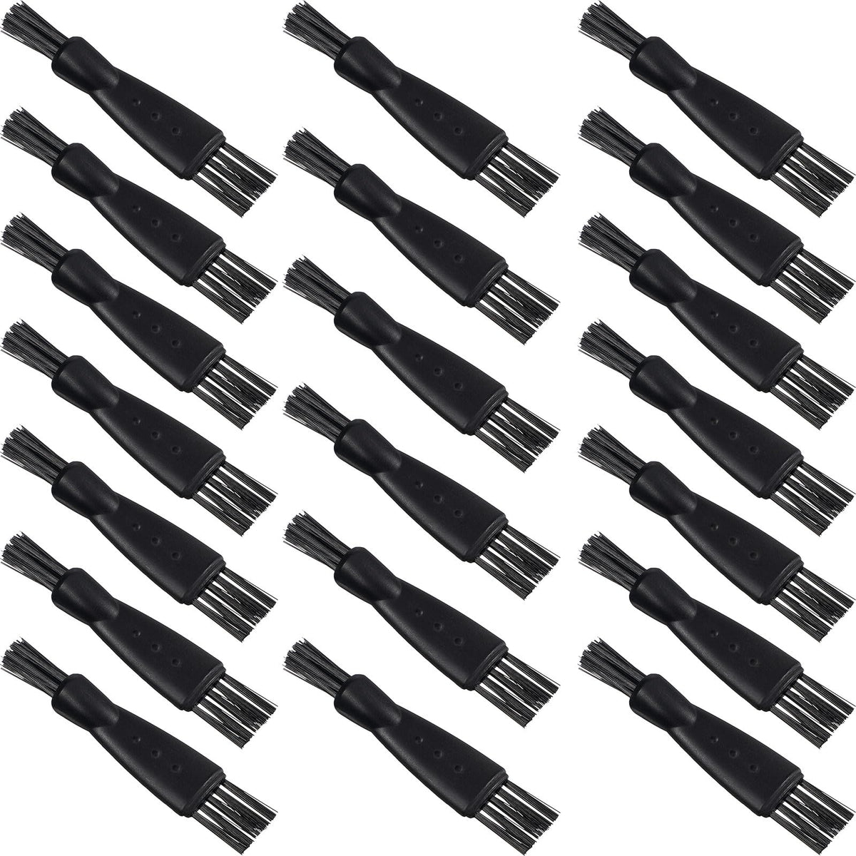 20 Pieces Shaver Brush Razor Cleaning Brush Electric Double Sided Trimmer Shaver Brush Cleaner Set Nylon Bristles Pp Handle