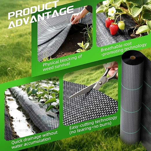 Land Guard 4ft x 300ft Weed Barrier Fabric Heavy Dusty, Ground Cover, Weed Mat, Woven Landscape Fabric for Garden, Lawn and Outdoor Project
