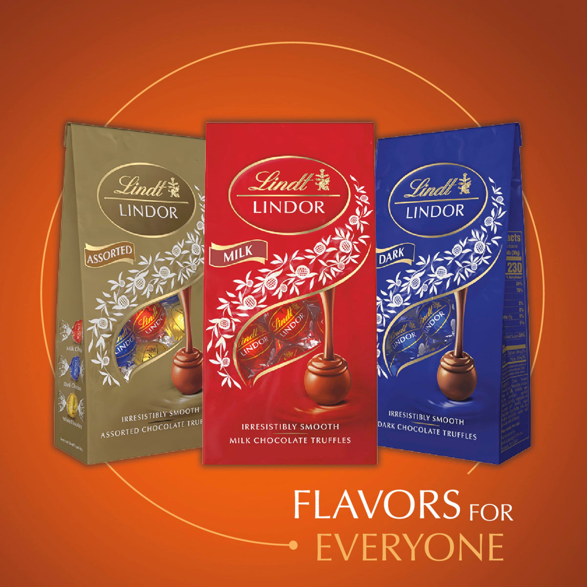 Lindt LINDOR Almond Butter Milk Chocolate Candy Truffles, Milk Chocolate Candy With Almond Butter, 25.4 oz., 60 Count