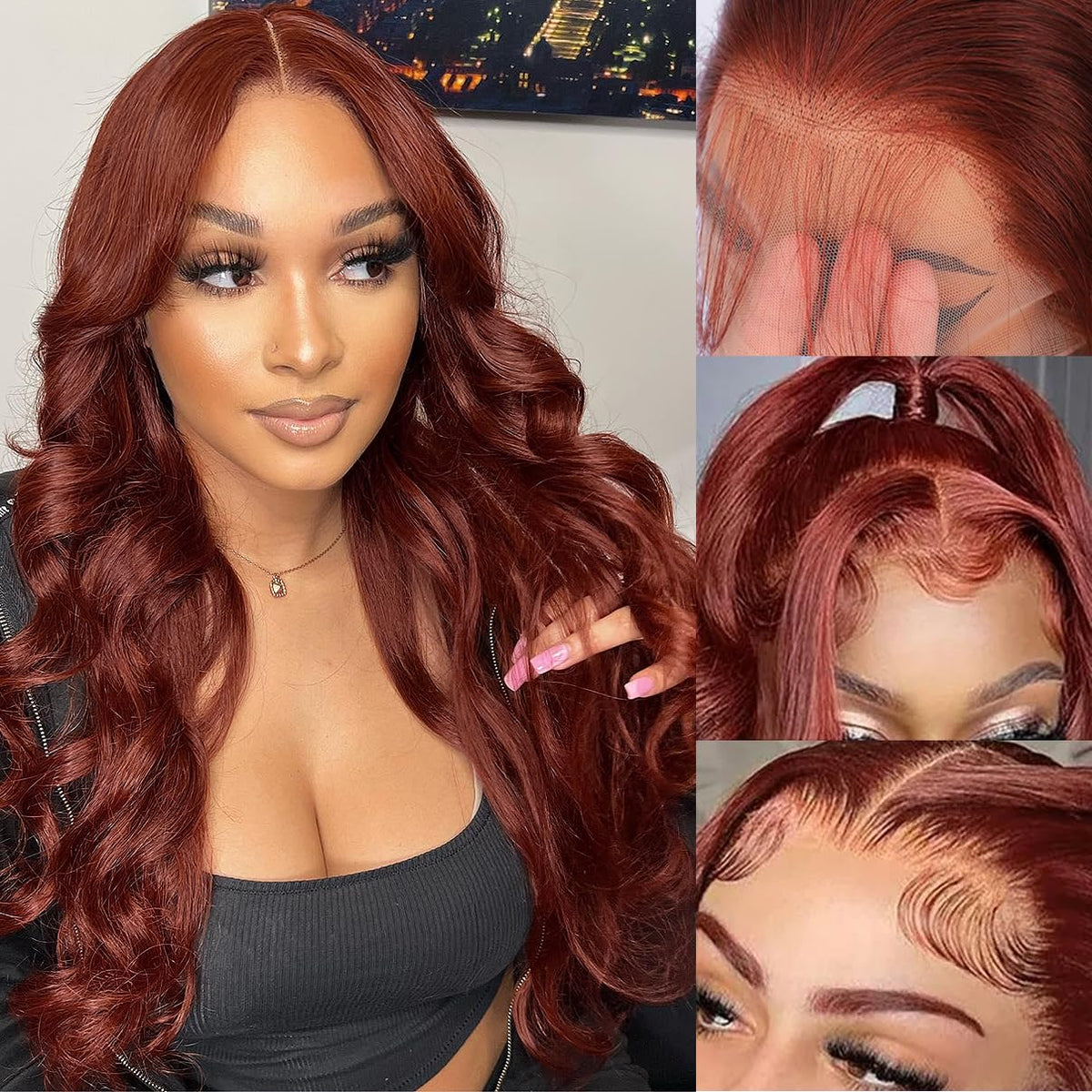 28 Inch Reddish Brown Lace Front Wigs Human Hair 13 6 Hd Lace Body Wave Aubrun Brown Front Wig Pre Plucked Red Human Hair Color