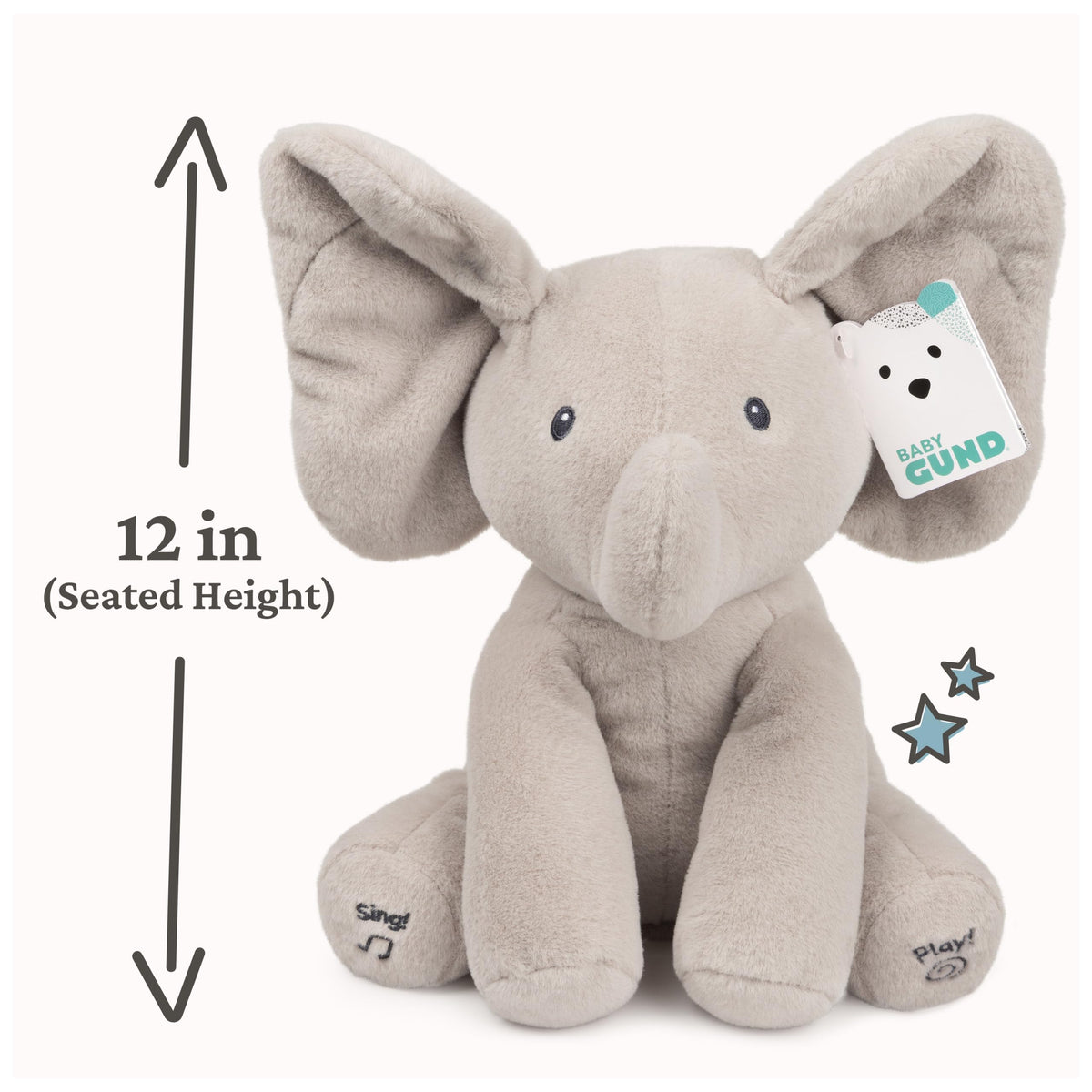 GUND Baby Flappy Elephant 12-Inch Interactive Animated Musical Baby Toy