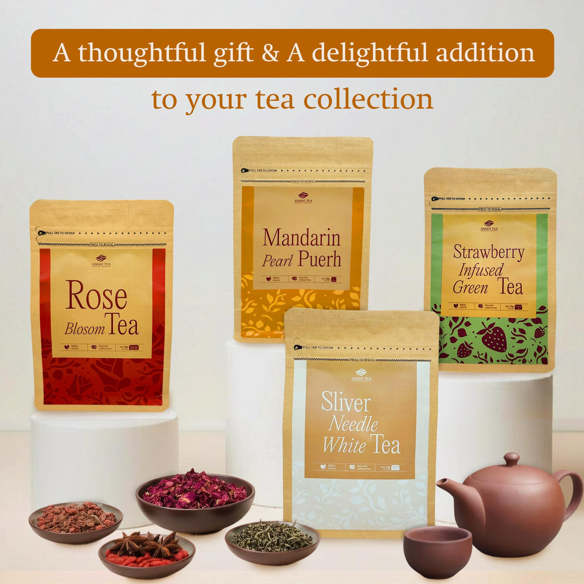 ANNHI TEA Mandarin Pearl Puerh - 6 Whole Dried Citrus Pieces, Premium Fermented Puerh Tea with Mandarin Peel, Smooth, Earthy & Sweet Aroma, Natural Vietnamese Detox Tea Pack