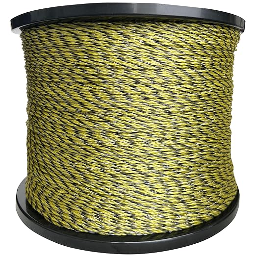 Upgraded Electric Fence Polywire 5050 Feet 1540 Meters, 6 Stainless Steel Strands for Reliable Conductivity and Rust Resistance, Portable Electric Fencing,UV, Rust Resistant