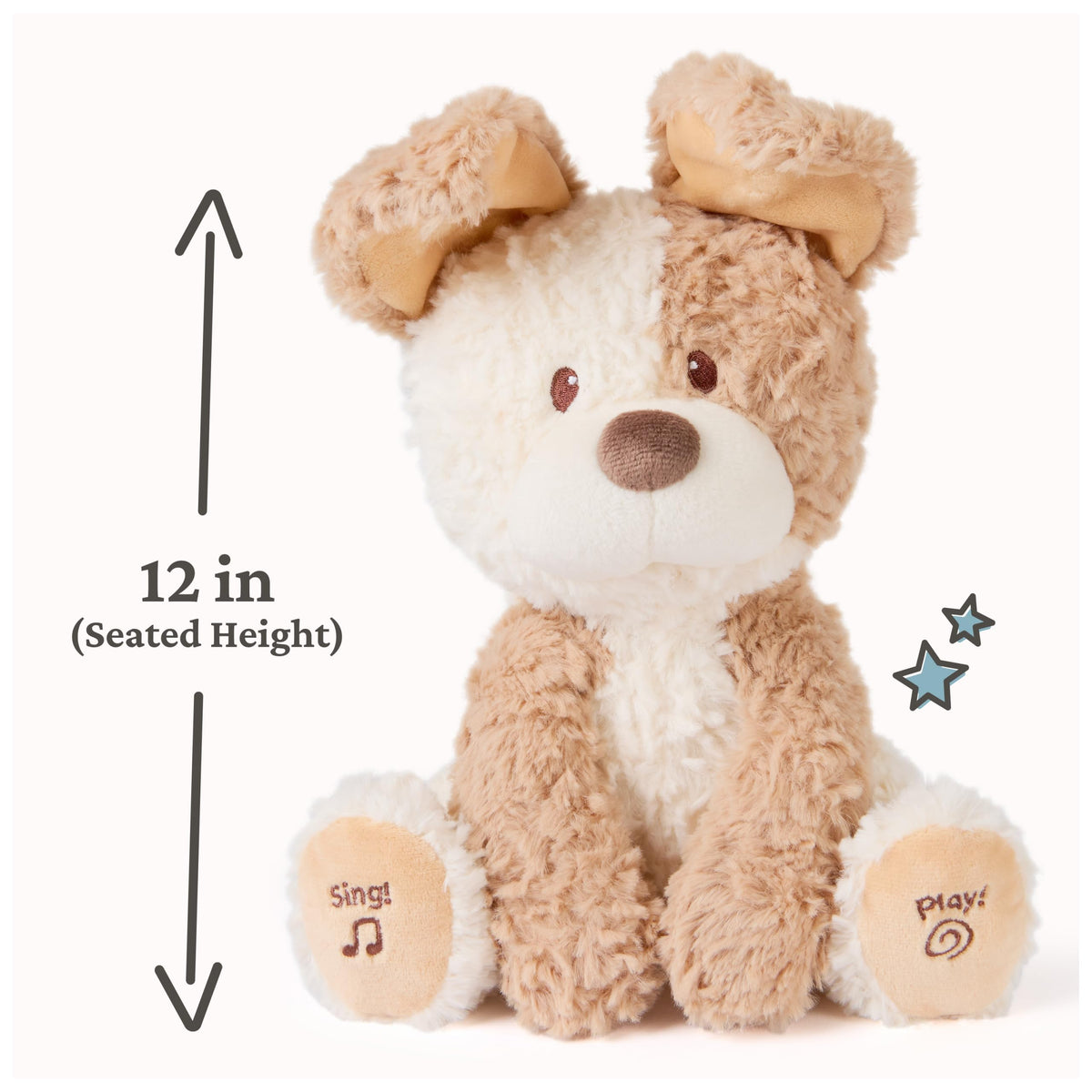 GUND Baby Peeki Puppy 12-Inch Interactive Animated Musical Plush for Babies