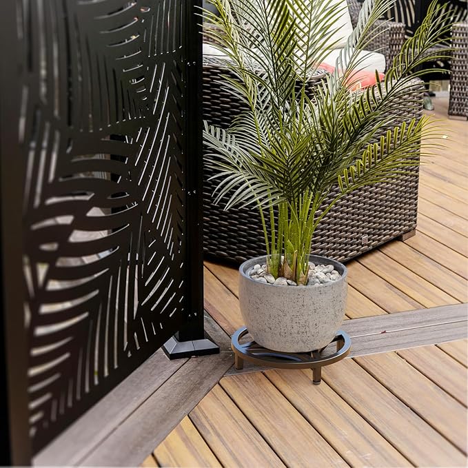 Zhongma 2 Pack 11.8" Sturdy Potted Plant Stand Flower Pot Holder Heavy Duty Construction, Low Plant Stand for Home Indoor and Outdoor, Sturdy plant riser and saucer without Installation Required