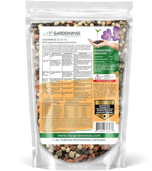 16-16-16 All Purpose Professional Fertilizer - Lawn & Flower & Tree & Shrub & Vegetable Garden Fertilizer (3 QUARTS)