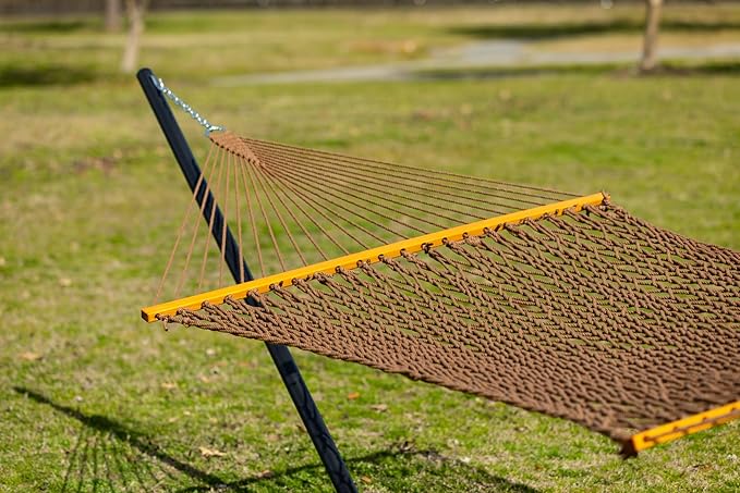 Original Pawleys Island 13DCAB Large Antique Brown DURACORD Rope Hammock with Extension Chains & Tree Hooks, Handcrafted in The USA, Accommodates 2 People, 450 LB Weight Capacity, 13 ft. x 55 in.