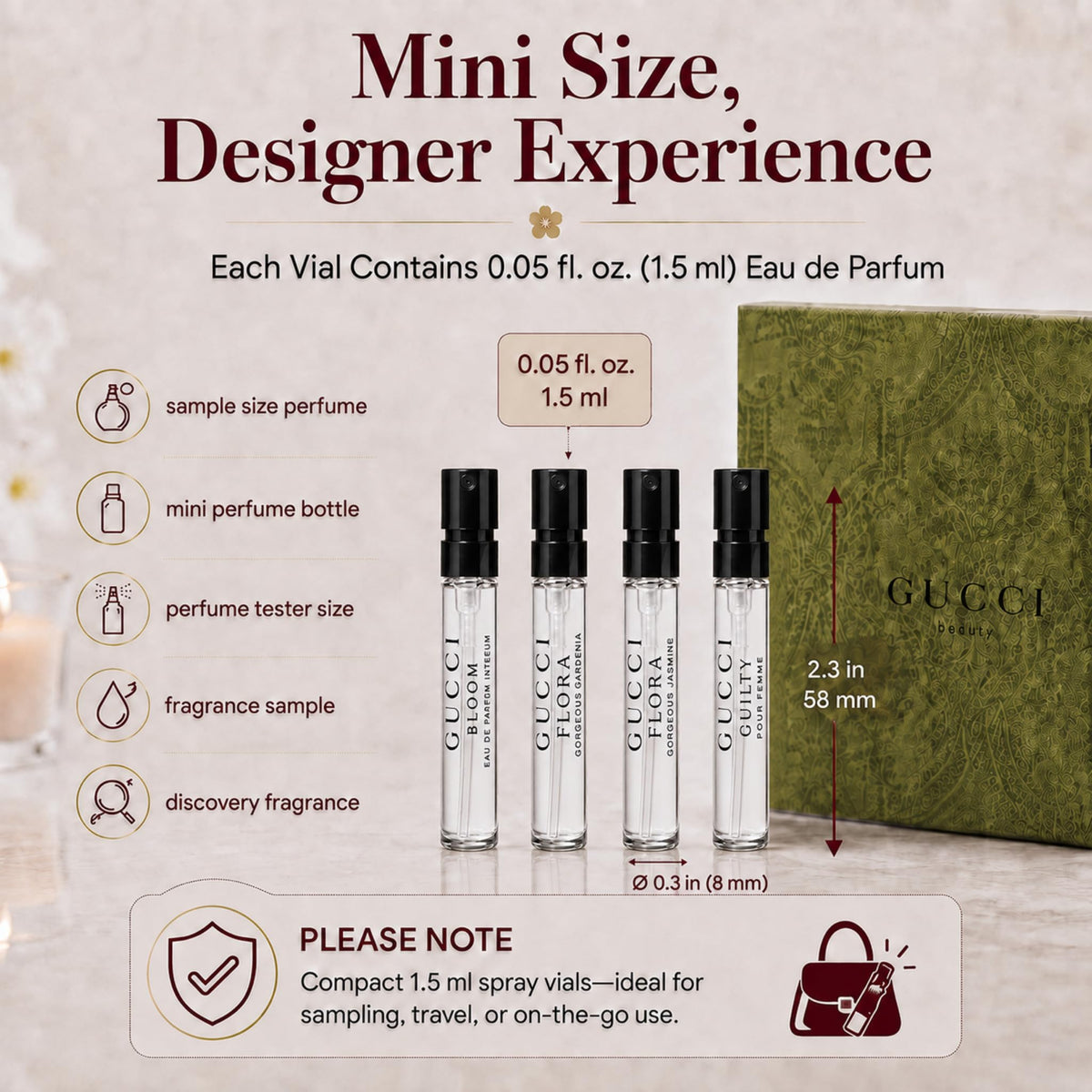 Gucci Mini Perfume Gift Set for Women 4 Piece EDP Travel Collection