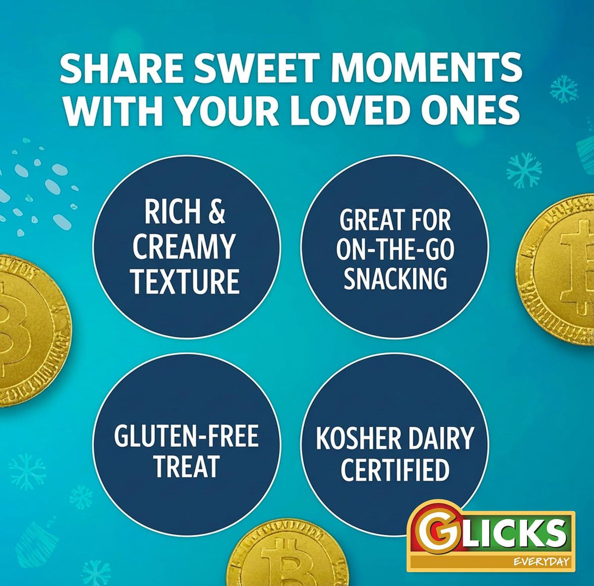 Glicks Milk Chocolate Gold Coins (24 Bags - 72 Coins) | Hanukkah, Chanukah Gelt | Kosher Milk Chocolate | Gluten Free, Product of Israel | Chalav