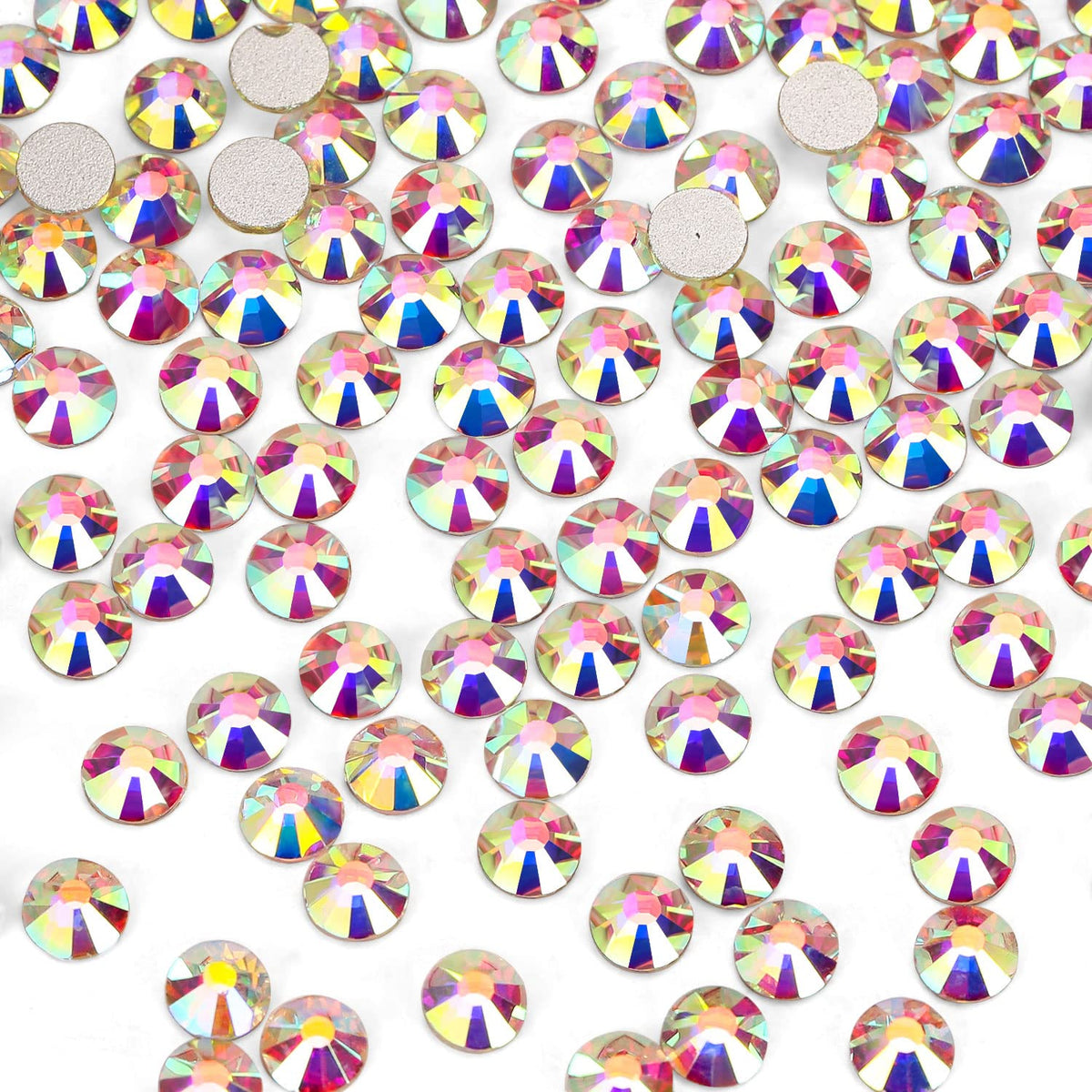 1440Pcs Crystal Ab Crystal Rhinestones,Glass Flatback Rhinestones Gemstones Small For Nail Face Makeup Art Crafts Clothes Decora