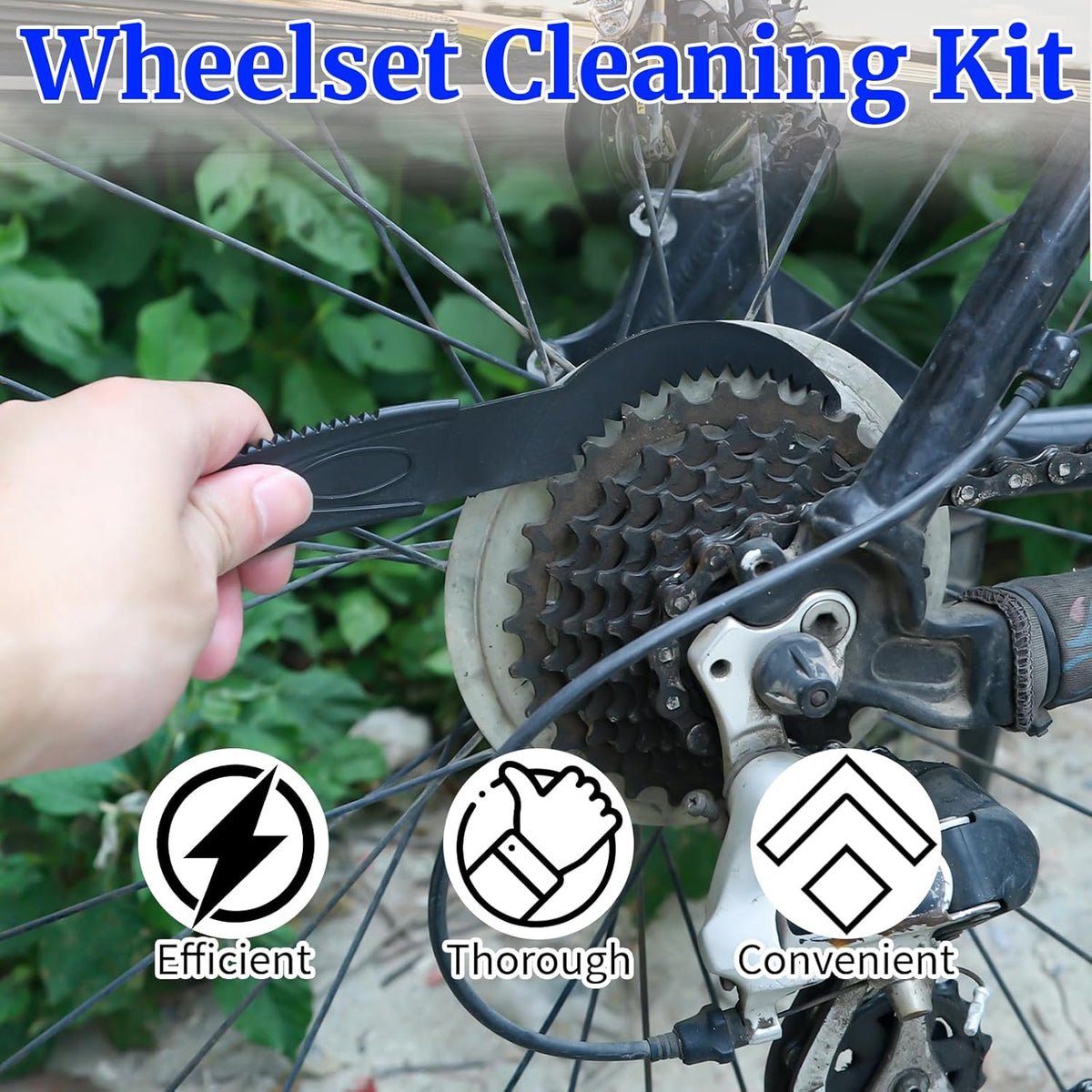 Bike & Motorcycle Chain Cleaner Kit - 6-Piece Eco-Friendly Set with 3 Brushes, Chain Scraper, Scrubber & 10g Pro-Grade Lubricant