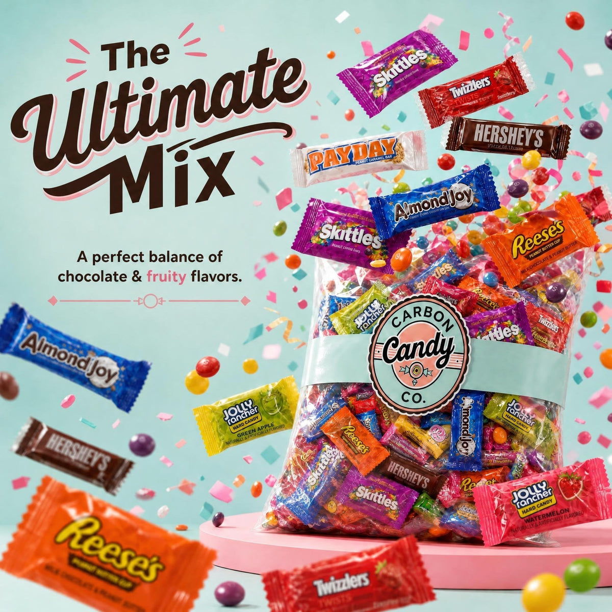 Bulk Pinata Candy & Chocolate Variety Pack, 2 Lb Individually Wrapped Mix