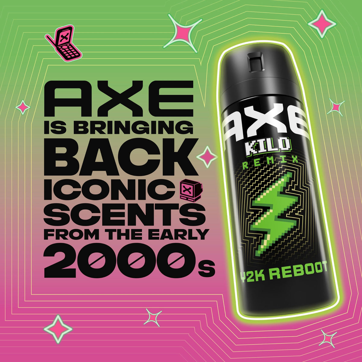 AXE Y2K Reboot Underarm Deodorant Body Spray Kilo Remix, & 2.9 oz