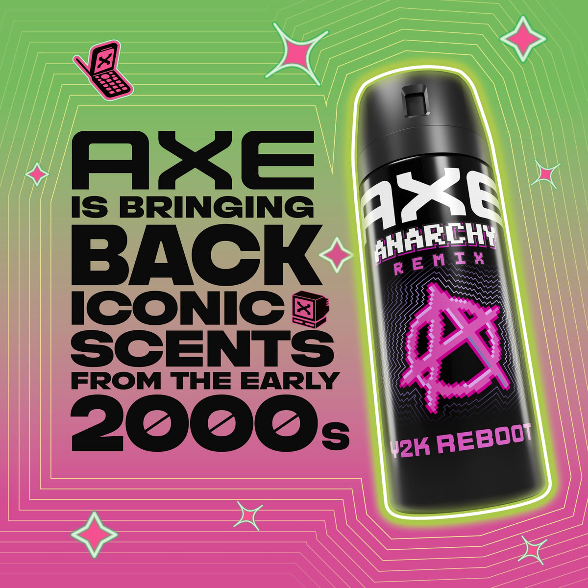 AXE Y2K Reboot Underarm Deodorant Body Spray Anarchy Remix, & 2.9 oz