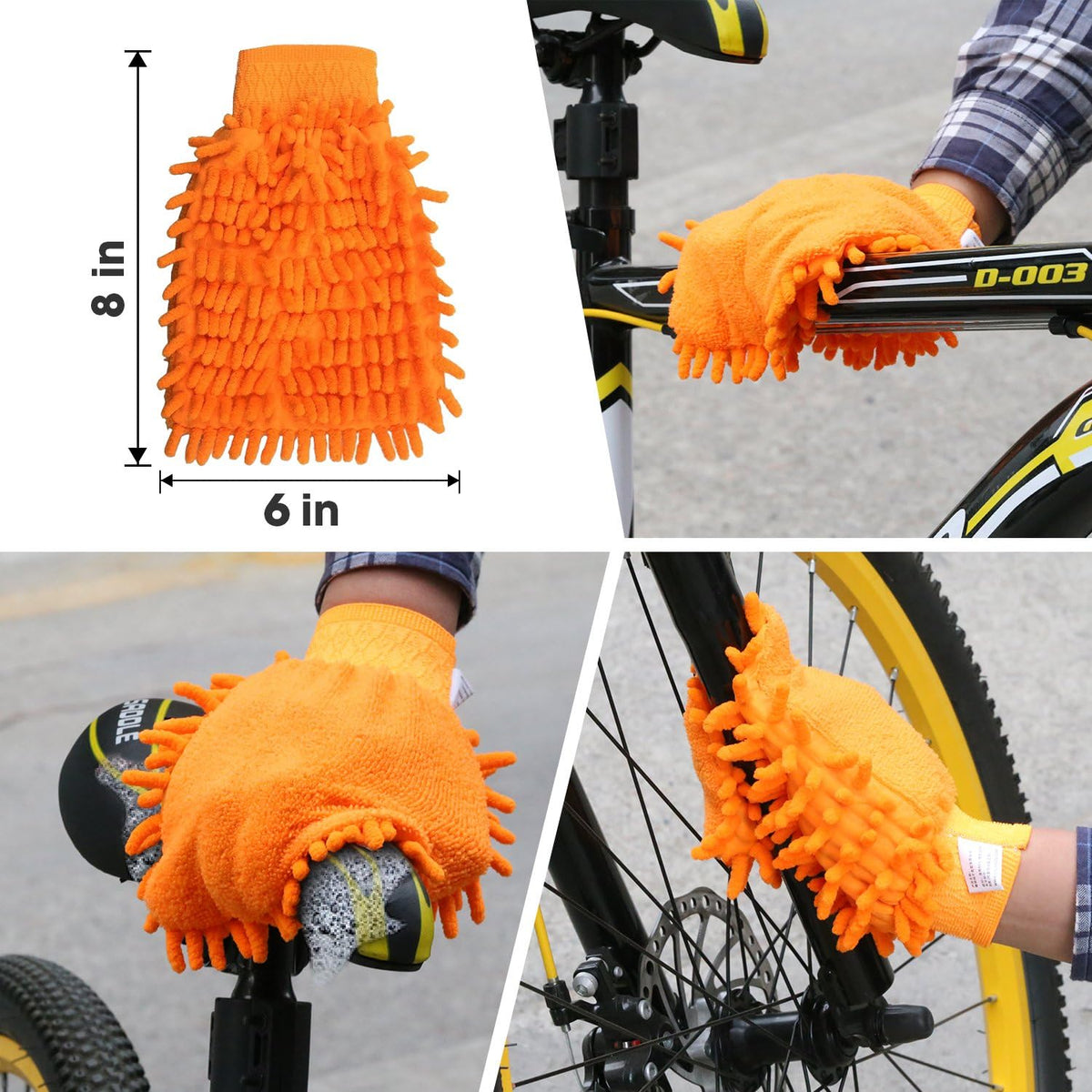 7pcs Bicycle Bike Cleaning Tools Set, Bike Clean Brush Kit Suitable for Mountain, Road, City, Hybrid, BMX and Folding Bike