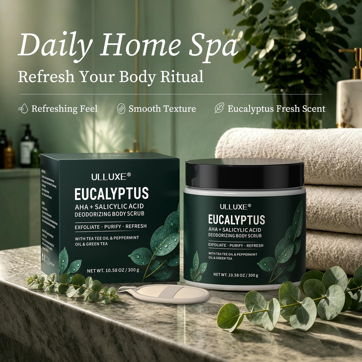 Eucalyptus Exfoliating Body Scrub with AHA & Salicylic Acid for Odor Care