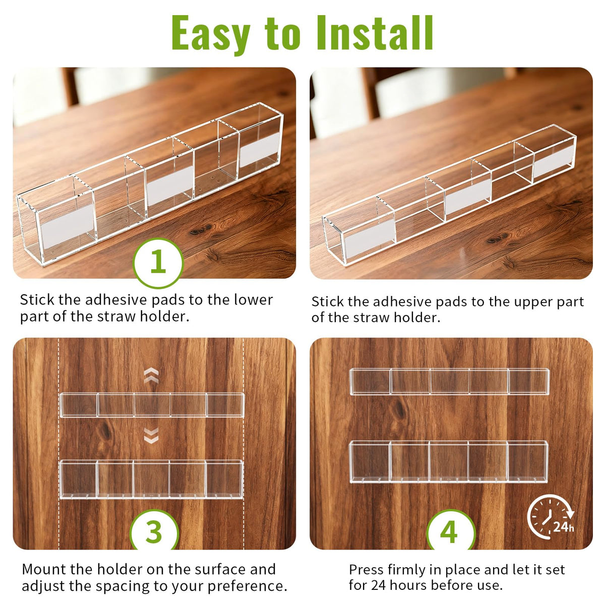 Mpotmiy 9.5" Large Acrylic Straw Holder for Cabinet Door, Straw Organizer