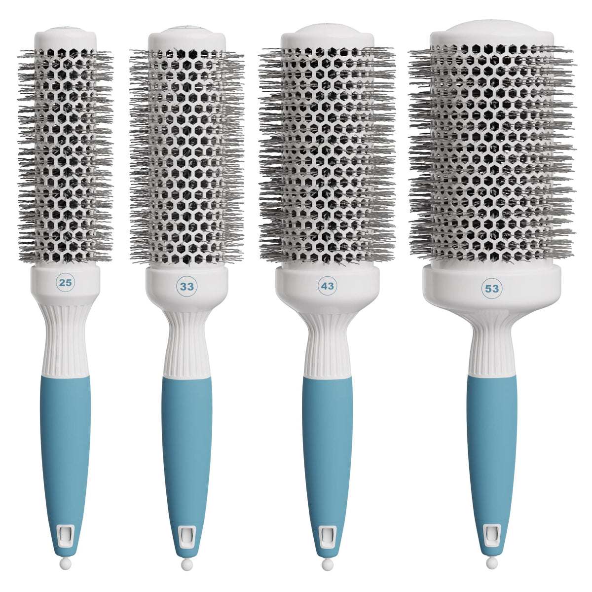 Round Brush Set For Blow Drying And Styling - Ceramic Ionic Thermal Brushes, Wet Hair Brush Bundle With Travel Bag For Women And
