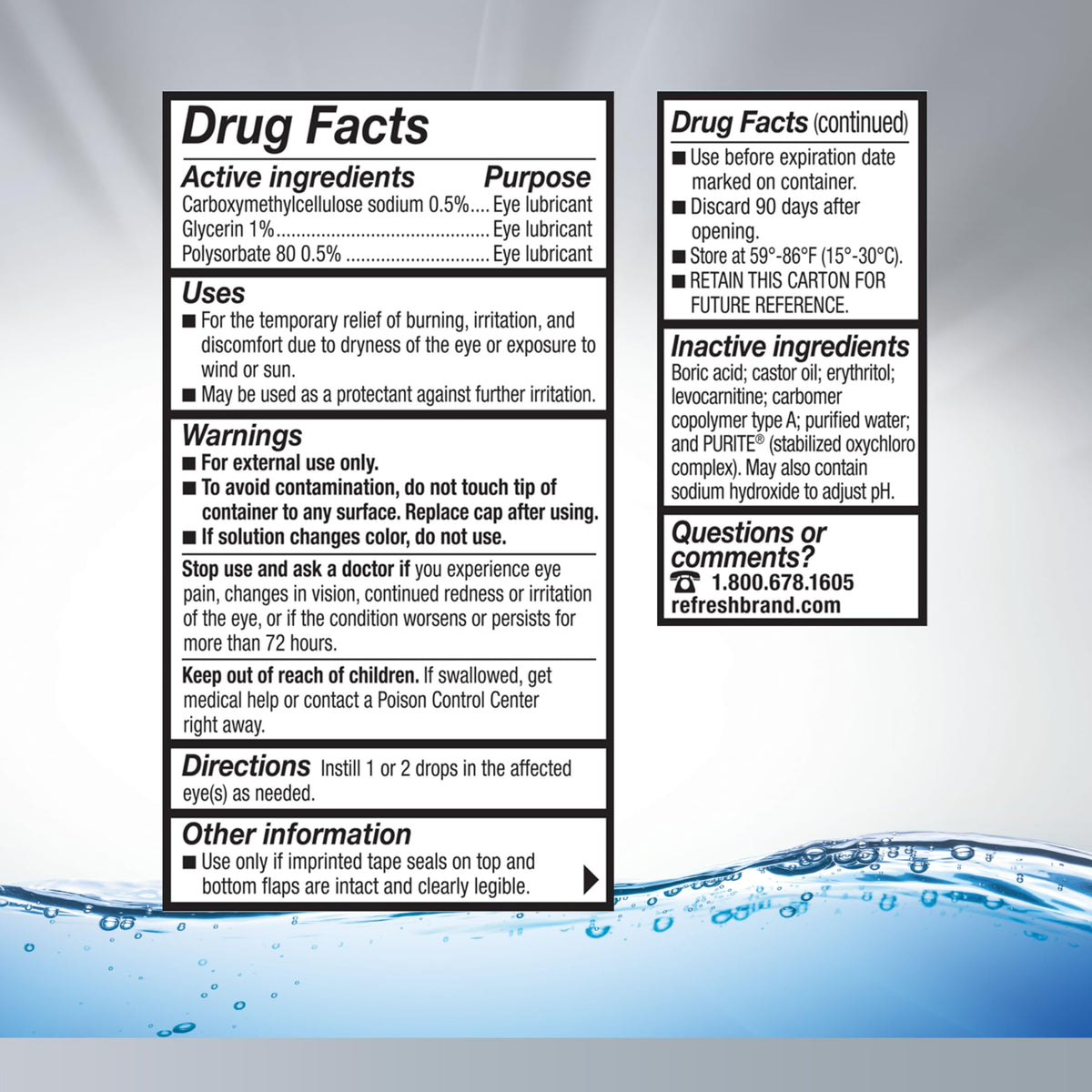 Refresh Optive Advanced Lubricant Eye Drops For Dry Eyes, 0.33 Fl Oz Sterile (2 Count)