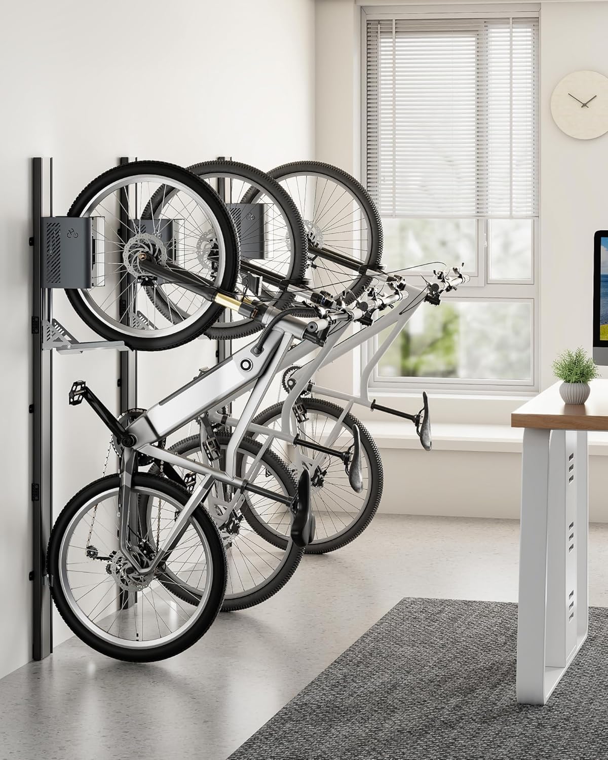 monTEK Automatic Lift EBike Rack – Fits 24-29" Tires, Heavy-Duty Vertical Wall Rack for Bicycles (Up to 71 lbs) - Effortless Lifting, Easy Install - Space-Saving Storage for Garage, Shed, BG