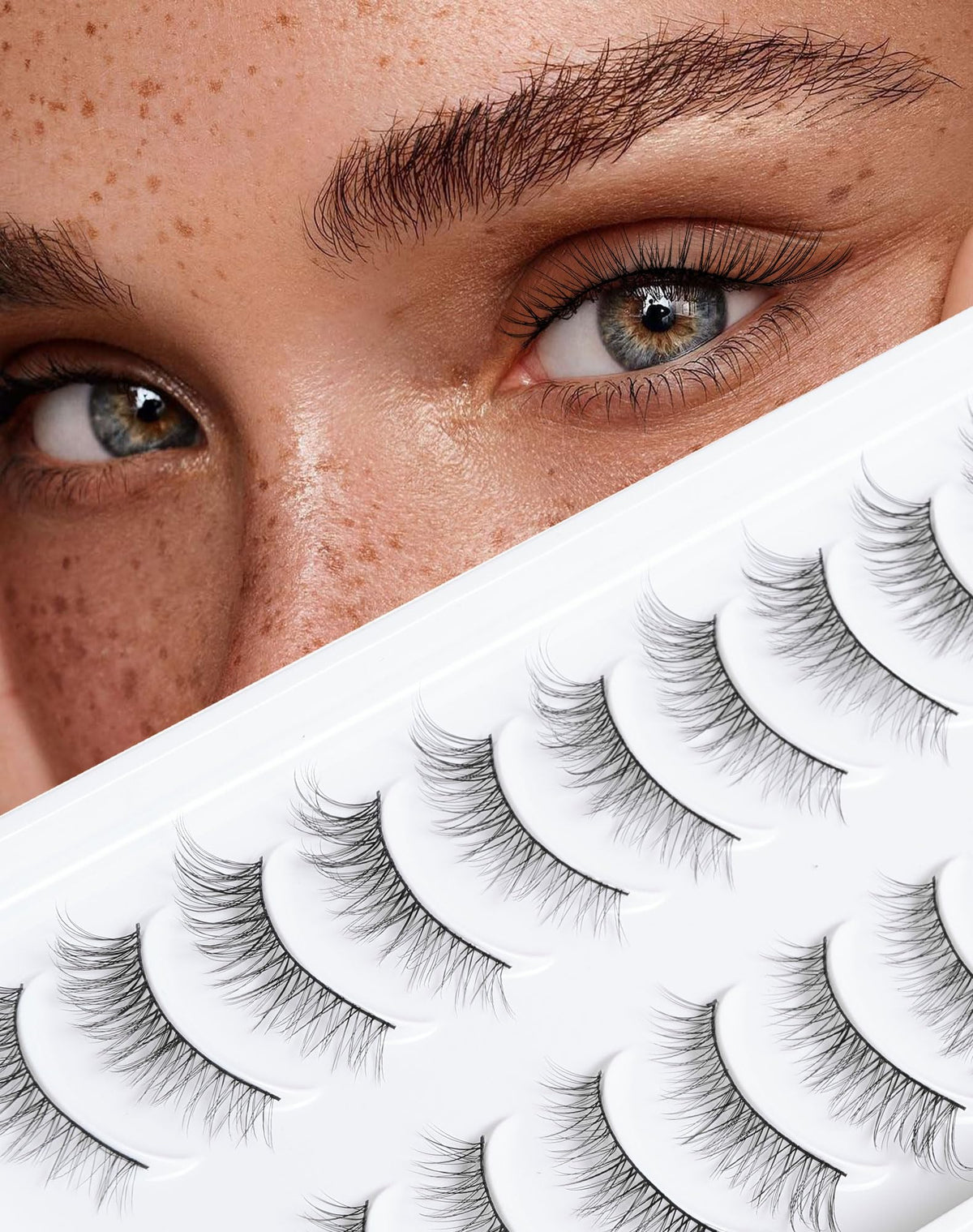 Wispy Lashes That Look Like Extensions Natural Cat Eye False Lashes Volume Reusable False Eyelashes Natural Look 11 Mm 10 Pairs