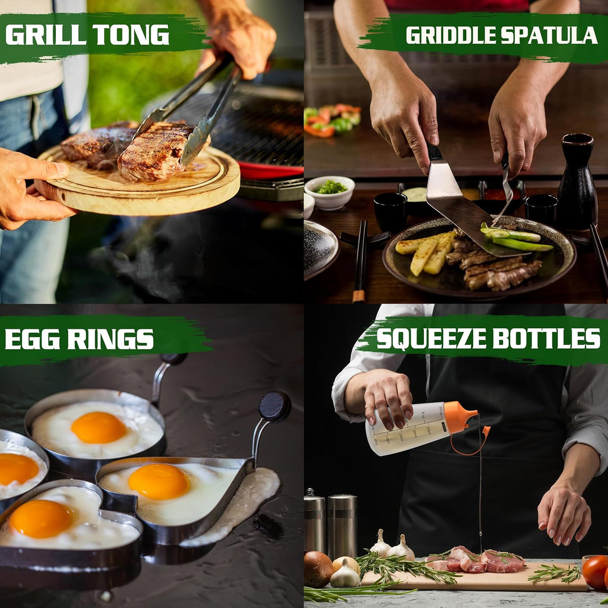 134 Pcs Griddle Accessories Kit for Blackstone - Perfect Flat Top Grill Accessories for Outdoor, Professional Round Melting Dome with Cast Iron Smash Burger Press for Barbecue.