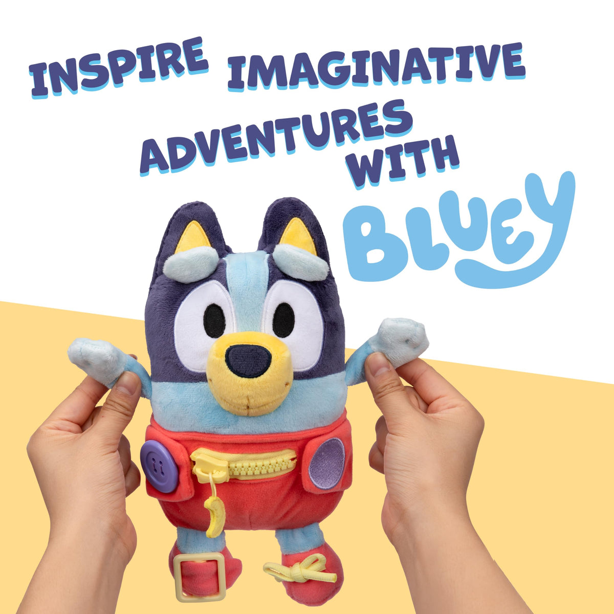 Dress & Play Baby Bluey Plush, Learn to Dress Doll for Toddlers