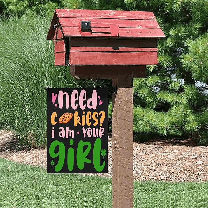 Scouts Girl Funny, Need I am Your Girl Seasonal Garden Flag 12x18 Double Sided Small Decorative Flag