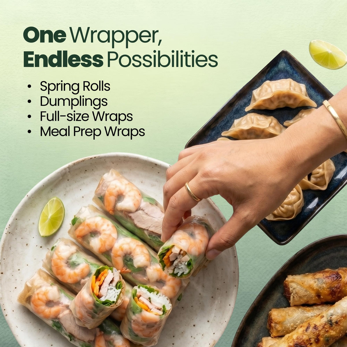 Gate to Nature Brown Rice Paper (Large 8.5 in) Vegan Roll Low Carb Rice Paper For Spring Roll Wrappers Gluten Free Dumpling & Won Ton Wrappers,