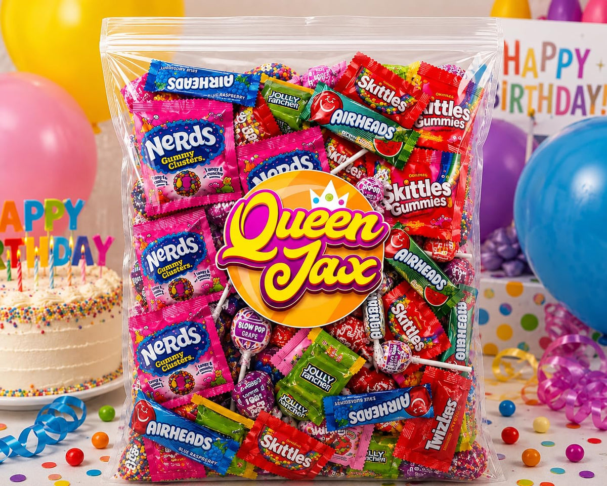 Ultimate Assorted Candy Party Mix - 5 LB Bag - Mega Variety Bulk Assortment - Individually Wrapped Candy - Queen Jax - Variety Pack