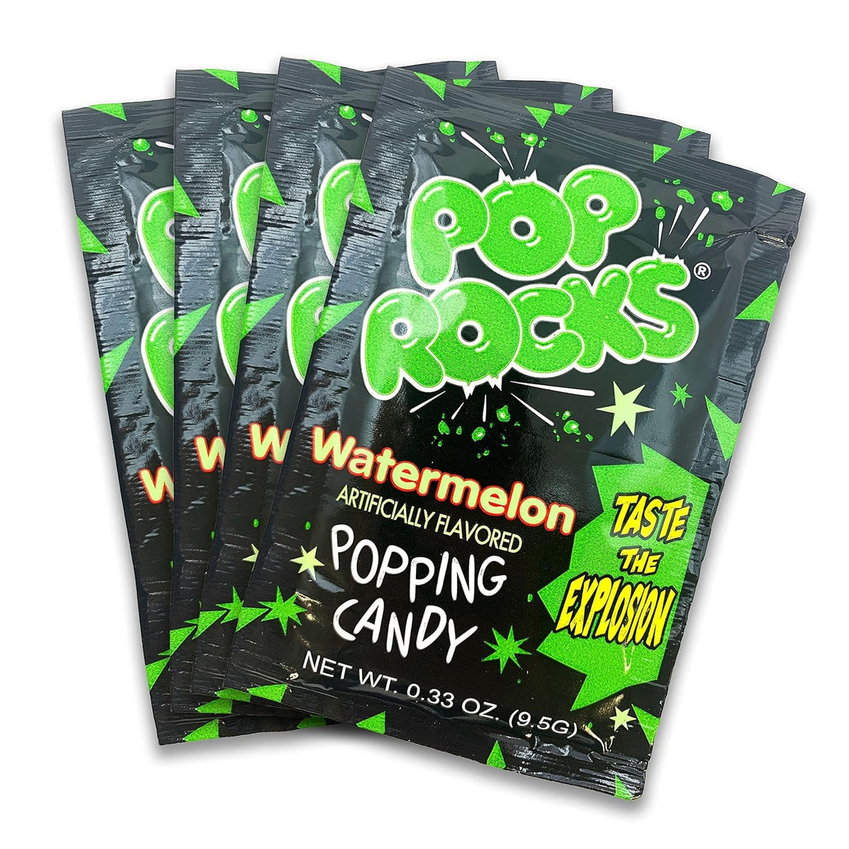 Pop Rocks Watermelon Popping Candy 0.33 oz Individually Wrapped Fizzy Crackling Candy Sweet Watermelon Flavor Bulk Candy for Birthday Parties