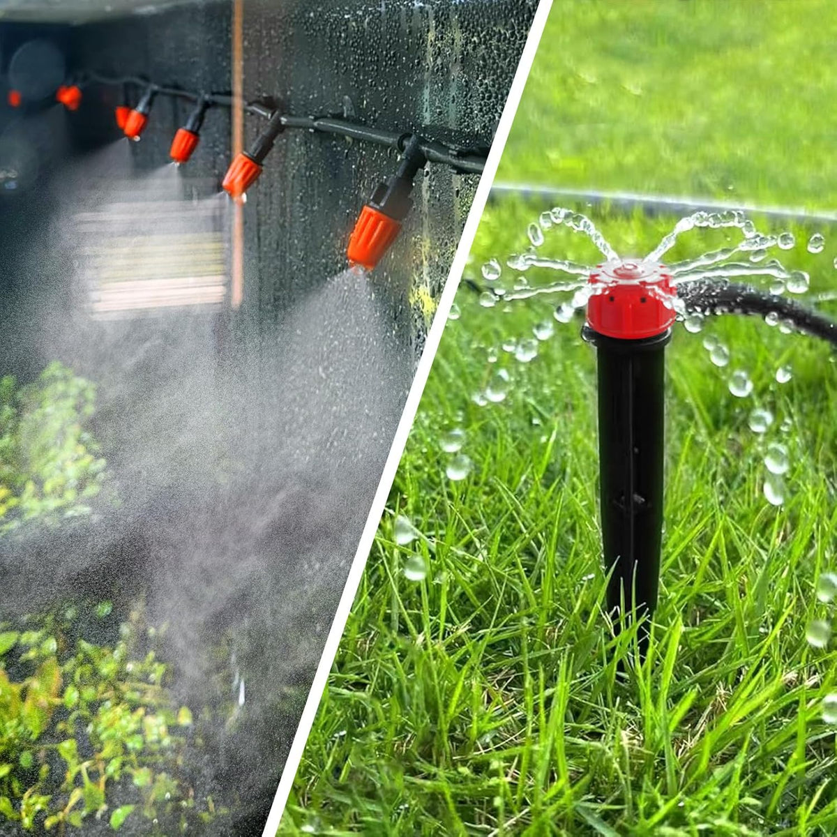 240FT Drip Irrigation System,Automatic Drip Irrigation Kit with 1/2 inch Hose 1/4 inch Distribution Tubing and Accessories,for Lawn Raised Bed Greenhouse Plant Watering System