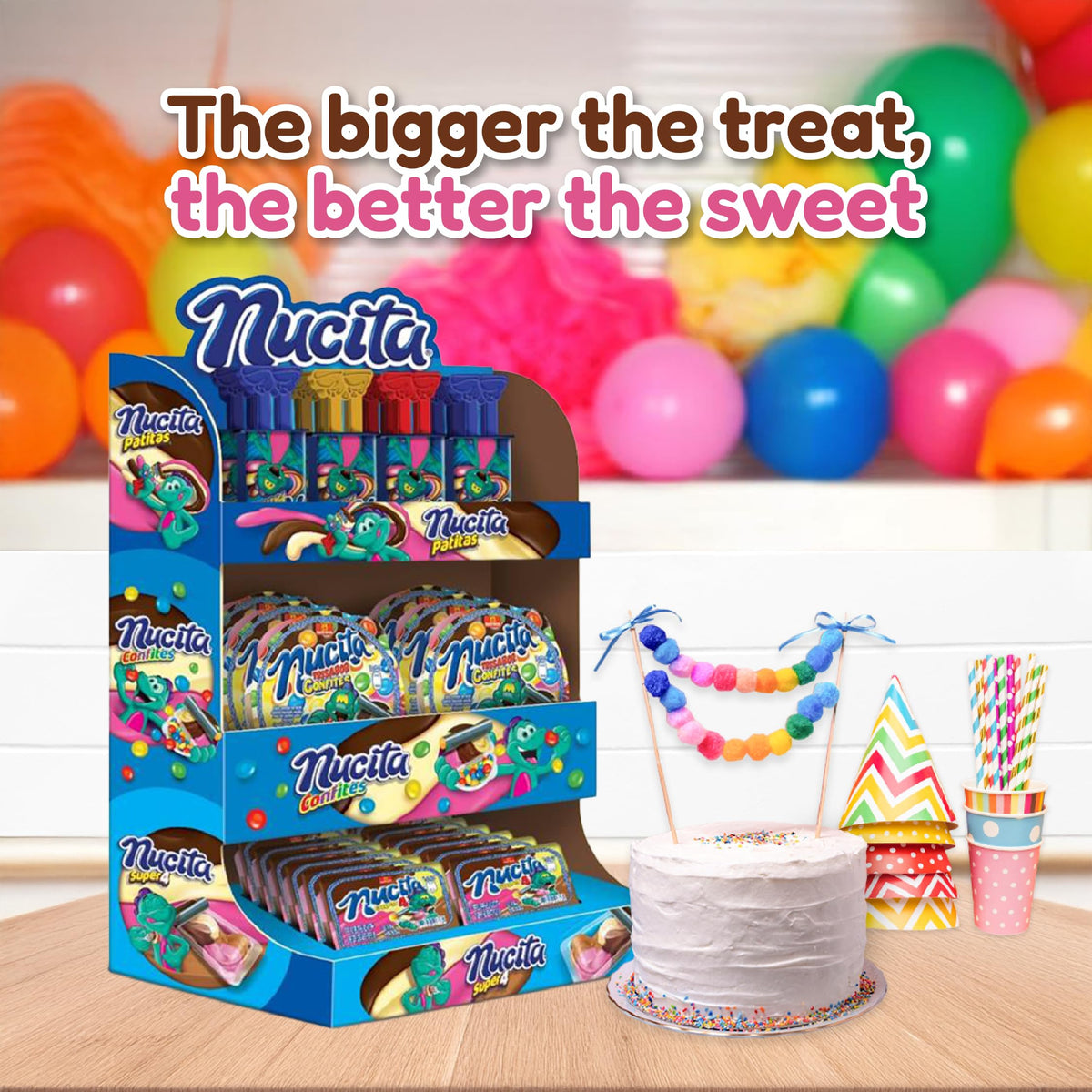 Nucita Assorted | Nucita Super 4, Nucita Patitas, and Nucita Confites | Creamy Candy for Children | Ready To Display 18.41 Oz