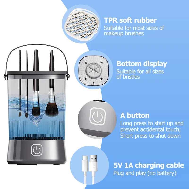 3-in-1 Electric Makeup Brush Cleaner