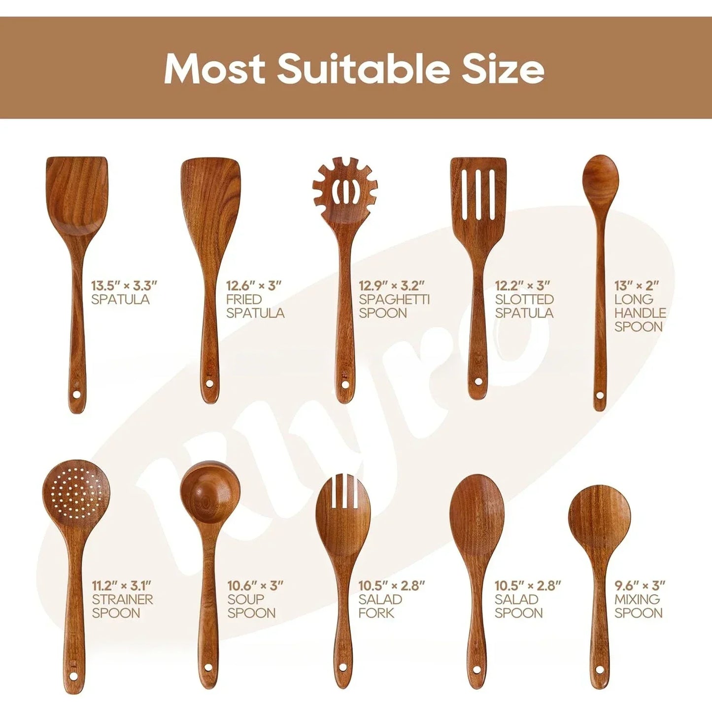 Teak Wooden Utensils Set