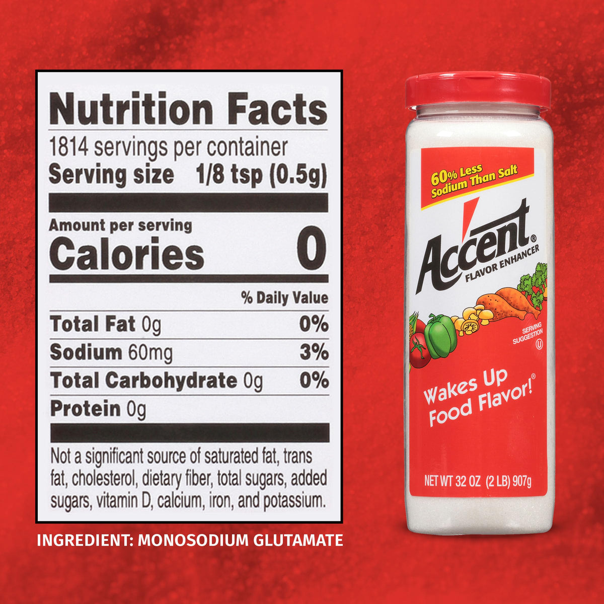 Ac'cent All Natural Flavor Enhancer – 4.5 oz Bottle (Pack of 6) | Umami, Gluten-Free & Kosher