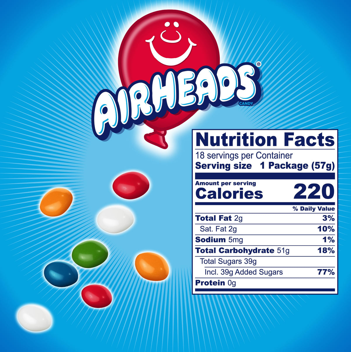 Airheads Candy Bites – 18-Pack, Individually Wrapped Chewy Candy, Assorted Fruit Flavors