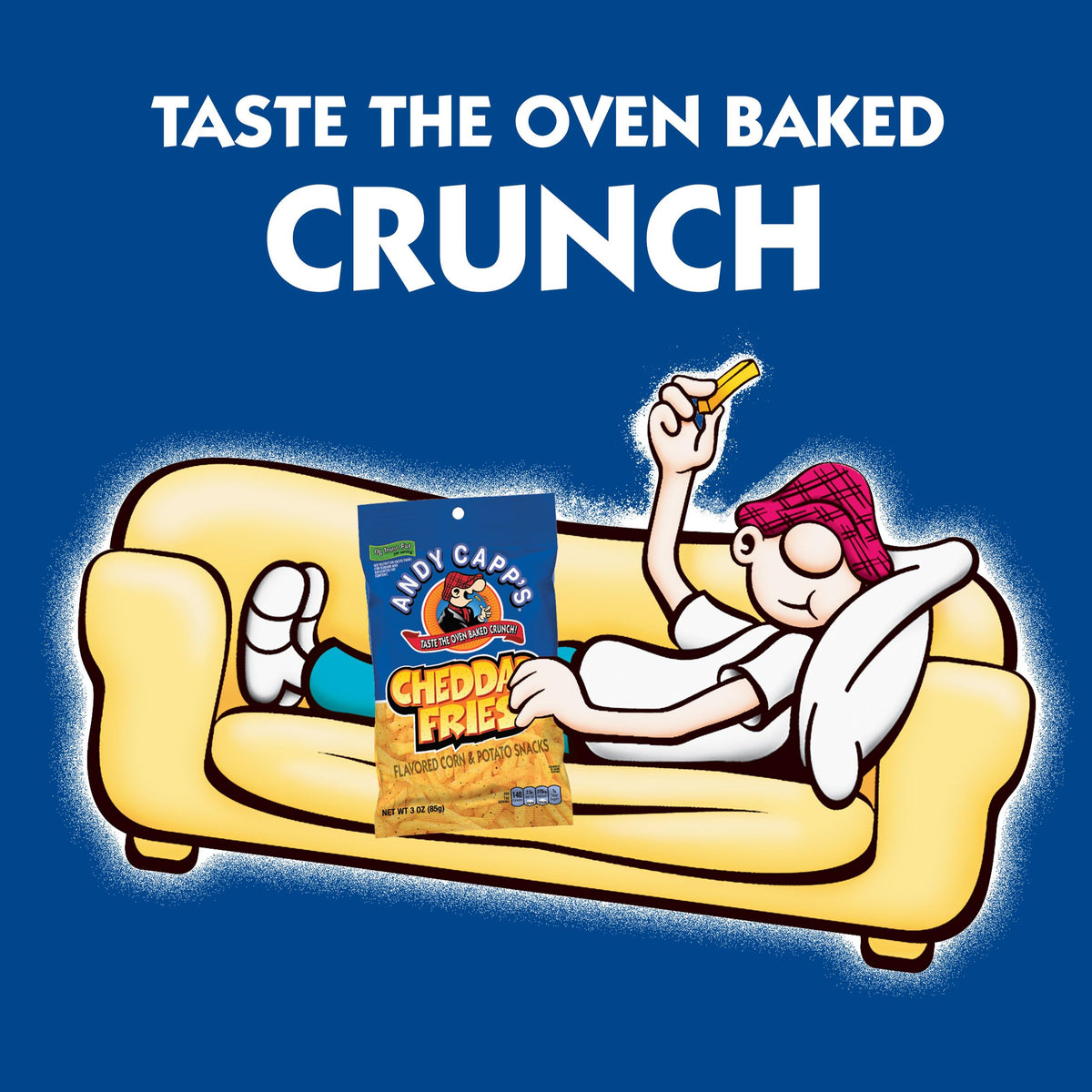 Andy Capp's Cheddar Fries Snacks (Pack of 12) | Crunchy Cheddar Flavor