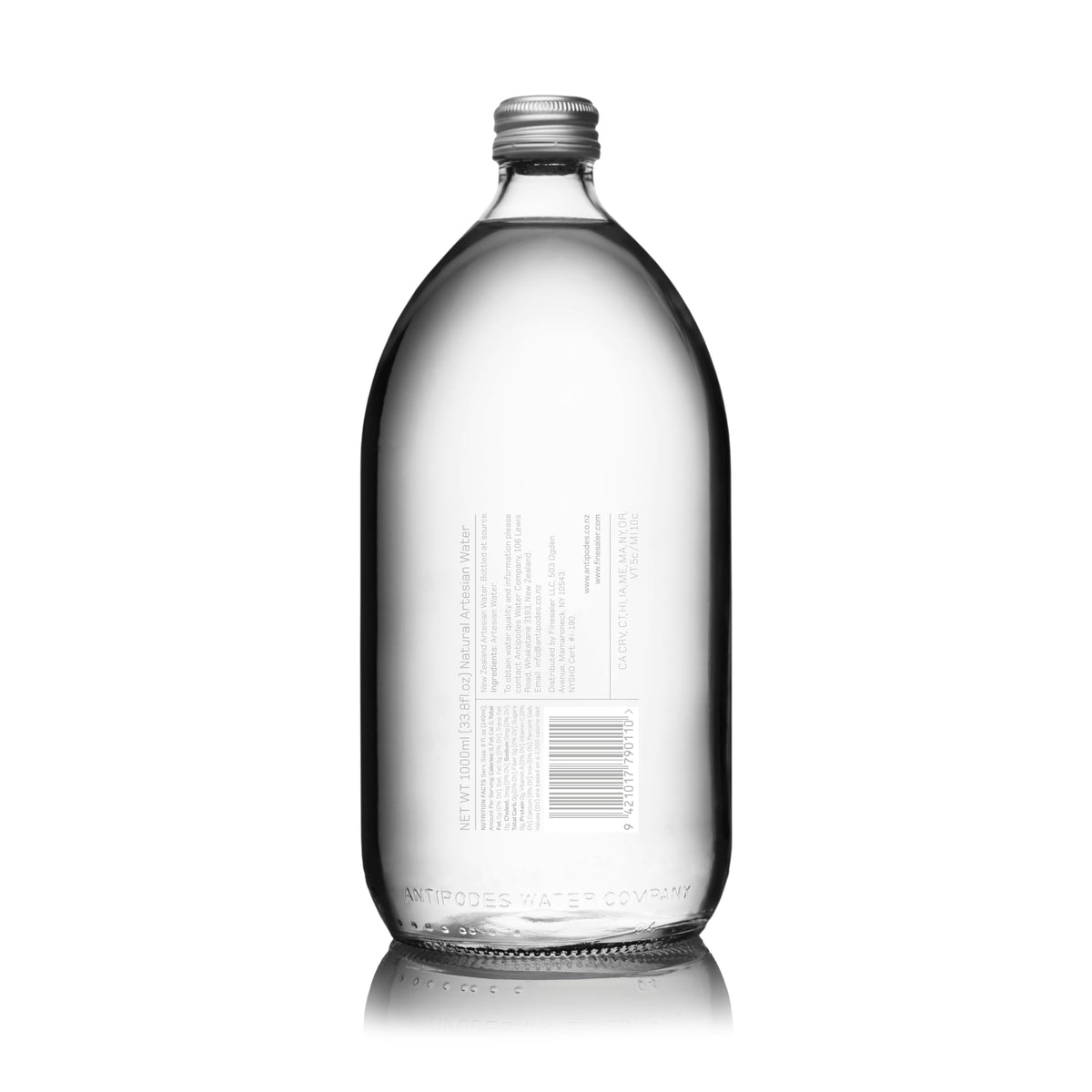 Antipodes Natural Artesian Still Water – 33.8 Fl Oz Glass Bottles (Pack of 6) | New Zealand Sourced