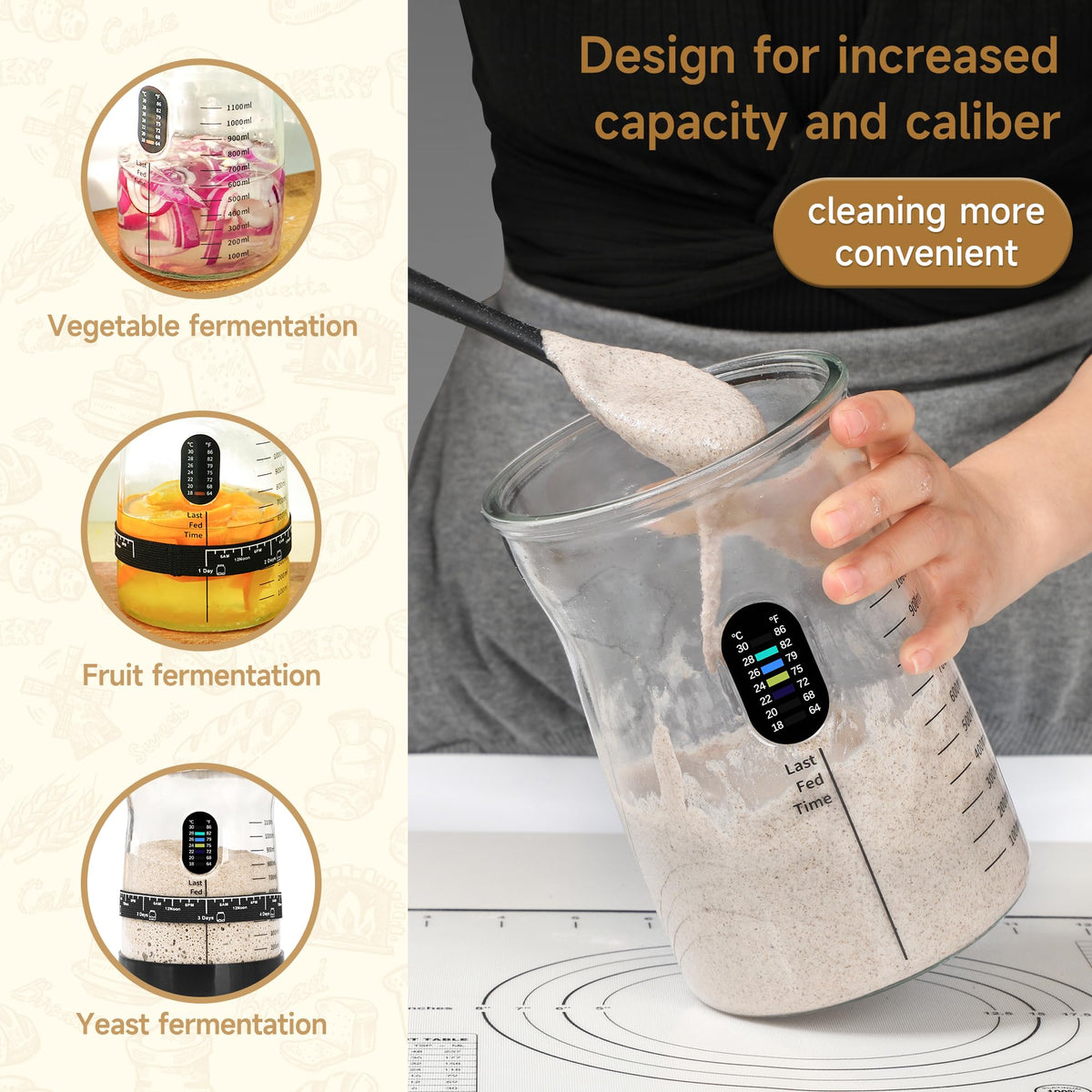 Arbnic Sourdough Starter Kit - 50oz Wide Mouth Jar