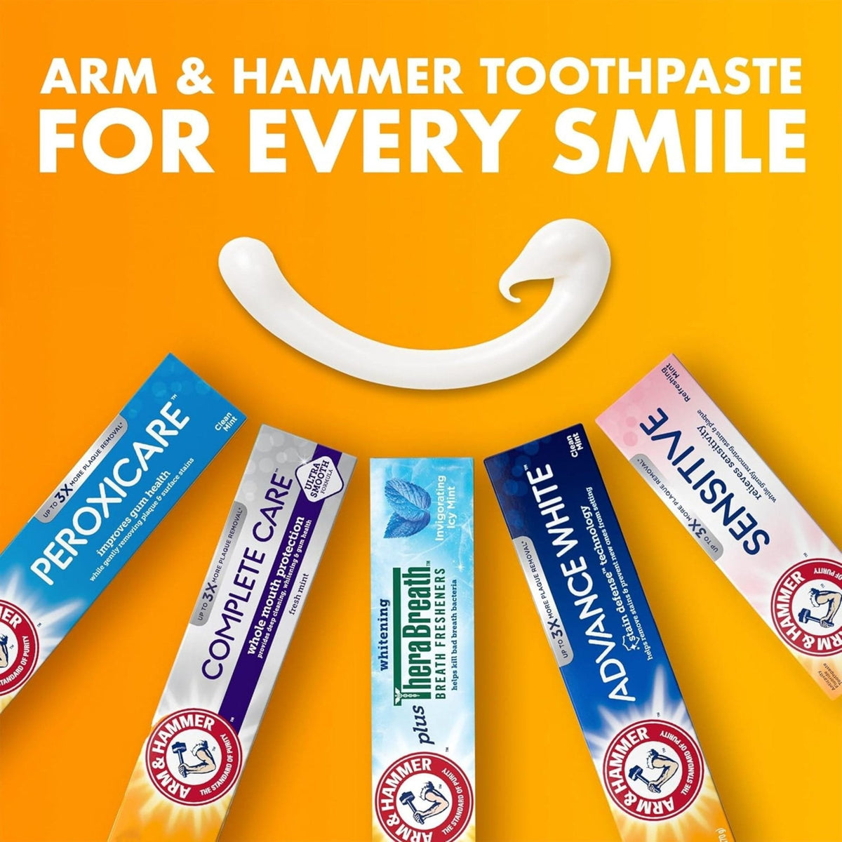 ARM & Hammer Complete Care Toothpaste, Teeth Whitening Toothpaste with Baking Soda, Fluoride, Whole Mouth Protection, Fresh Mint Flavor, 6.0 oz (Pack of 4)