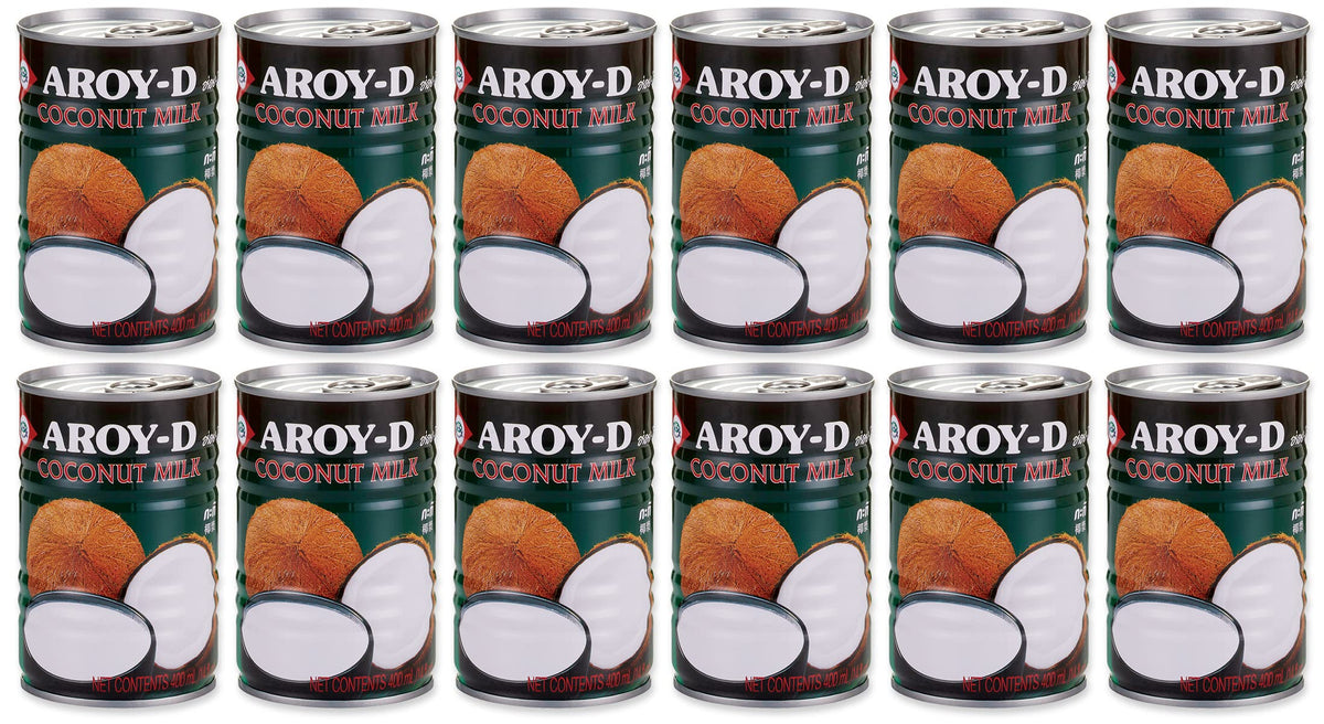 Aroy-D Coconut Milk, 14 Oz Can — Pack of 12 | Rich, Creamy Base for Curries