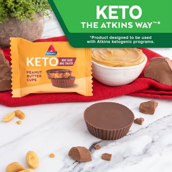 Atkins Keto Peanut Butter Cups - Zero Added Sugar, Gluten Free, 20 Count