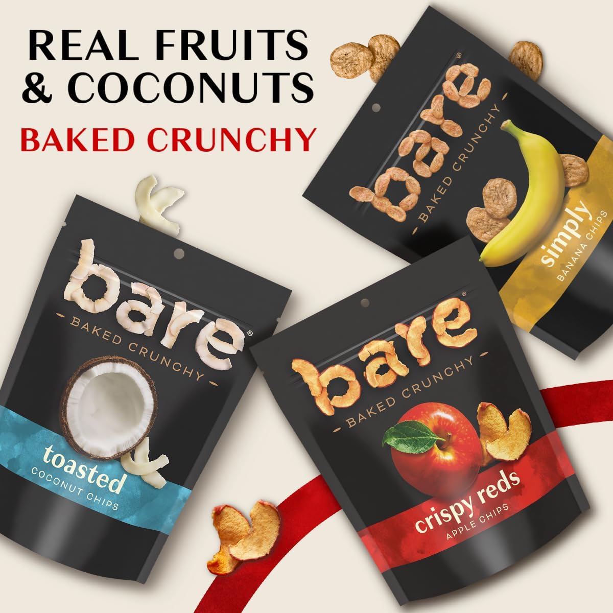 Bare Baked Crunchy Apples Cinnamon Chips – 6 Pack (3.4 oz each) | Gluten-Free, No Added Sugar